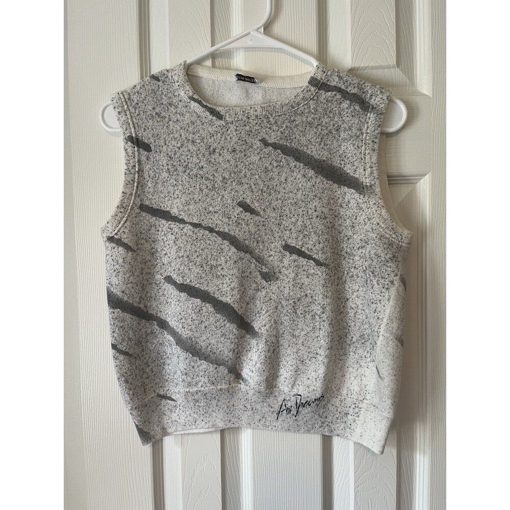 Henri Bendel Gray Patterned Sweater Vest